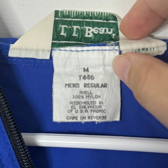 L.L. Bean Quarter Zip Windbreaker Jacket Pullover Size Medium Men’s Blue - Picture 5 of 9